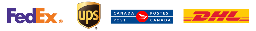 Delivery partners: FedEx, UPS, Canada Post and DHL